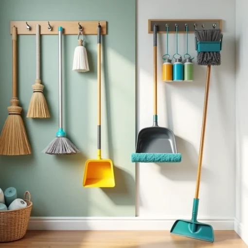 How to Store Brooms and Mops