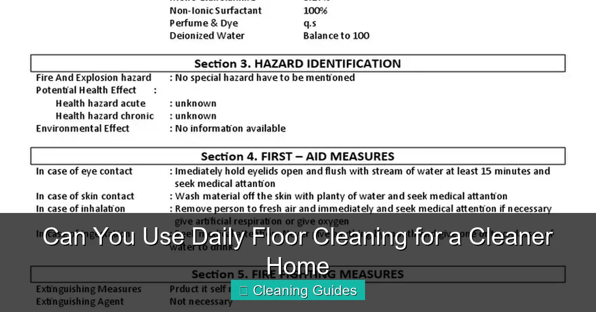 Can You Use Daily Floor Cleaning for a Cleaner Home