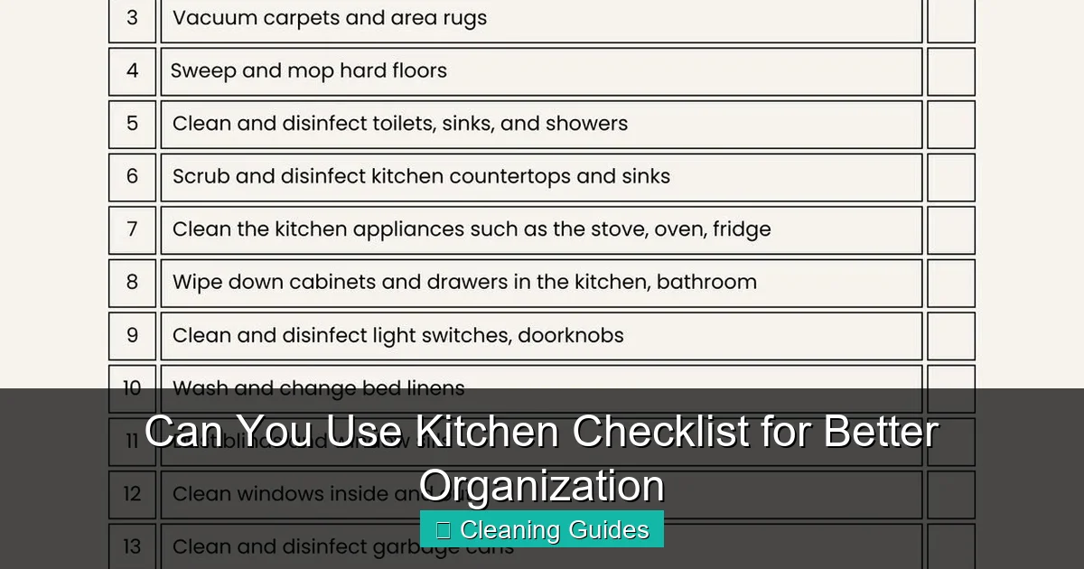 Can You Use Kitchen Checklist for Better Organization