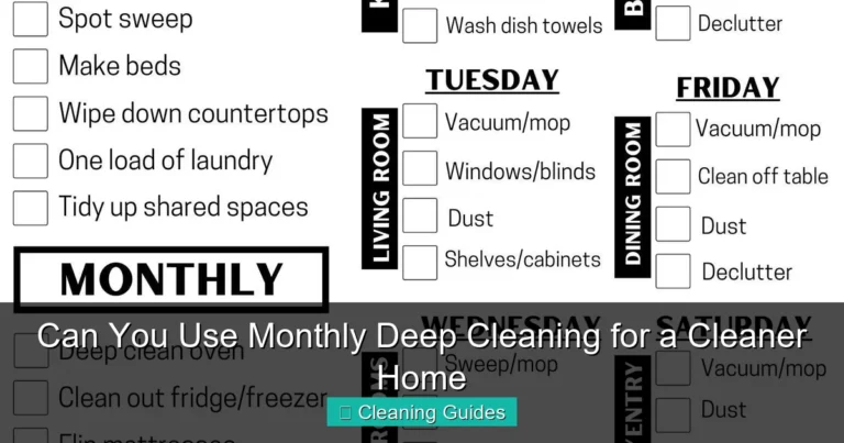 Can You Use Monthly Deep Cleaning for a Cleaner Home