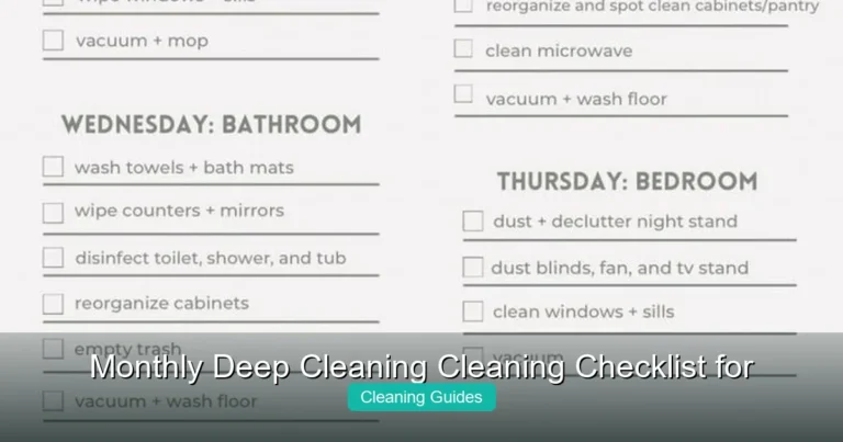 Monthly Deep Cleaning Cleaning Checklist for a Spotless Home