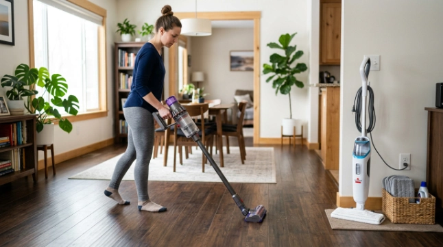 Efficient steam mop cleaning routine at home