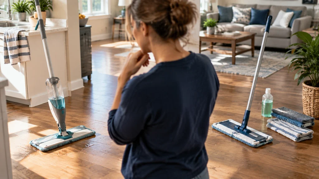Choosing between a spray mop and flat mop for home cleaning